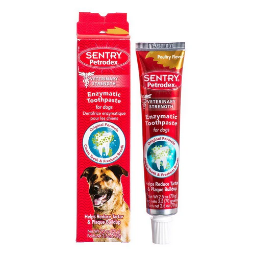Sentry Petrodex Dentifrice enzymatique pour chiens et chats Saveur de volaille 2,5 oz — Produits à mâcher dentaires pour chiens