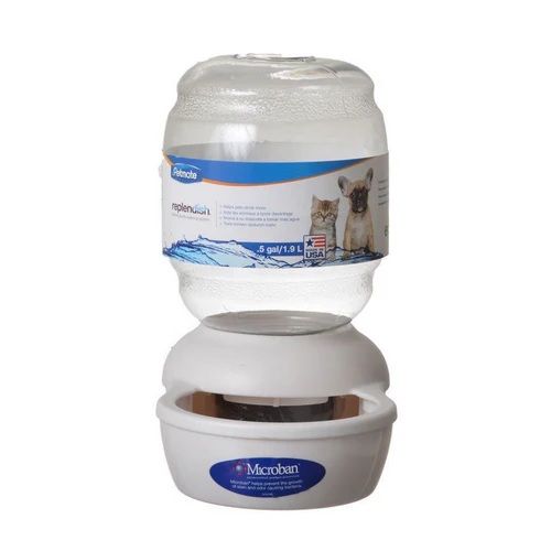 Petmate Replendish Waterer Pearl Silver Gray 0.5 Gallons