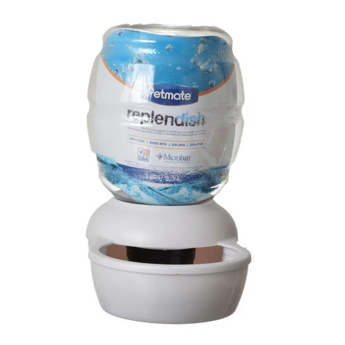 Petmate Replendish Abreuvoir Gris Argent Perle 1 Gallon — Fontaine d'eau pour animaux de compagnie