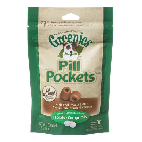 Greenies, Pill Pocket Peanut Butter Flavor Dog Treats, Small - 30 Treats (Tablets) — Dog Training Treats