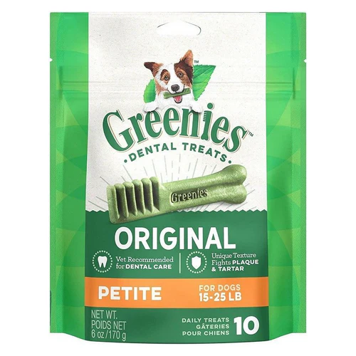 Greenies Original Teenie Friandises dentaires pour chiens de 15 à 25 lb, 10 unités