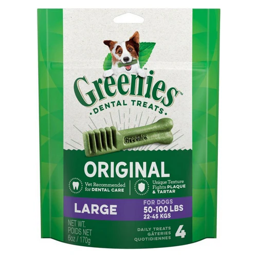 Greenies Original Teenie Friandises dentaires pour chiens de grande taille de 22,3 à 45,4 kg
