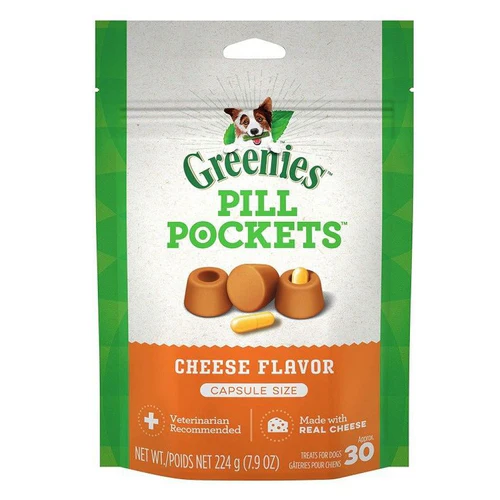 Greenies, Pill Pockets Cheese Flavor Capsules, 30 count — Dog Training Treats