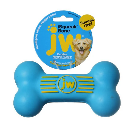 iSqueak Bone - Rubber Dog Toy Medium - 5.5" Long by JW Pet — Dog Toys