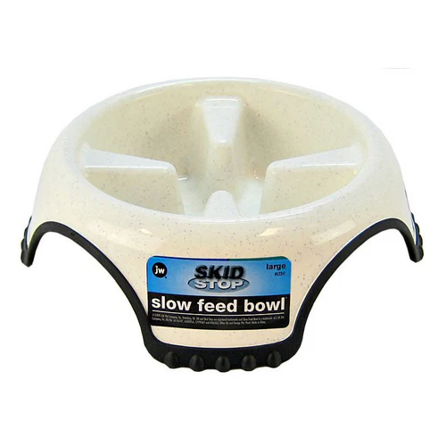 Skid Stop Slow Feed Bowl Large - 10.5" Wide x 3" High (5 cups) by JW Pet