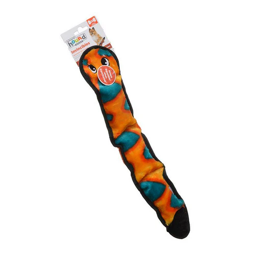 Jouet pour chien serpent couineur rouge et jaune Invincibles avec 3 couineurs 24