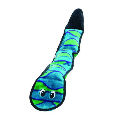 Green & Black Squeaker Snake Dog Toy 3 Squeakers - 21" Long by Invincibles — Dog Toys