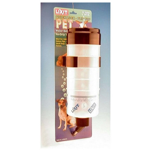 Lixit Bouteille d'eau à couvercle rabattable à verrouillage rapide avec valve 32 oz — Fontaine d'eau pour animaux de compagnie