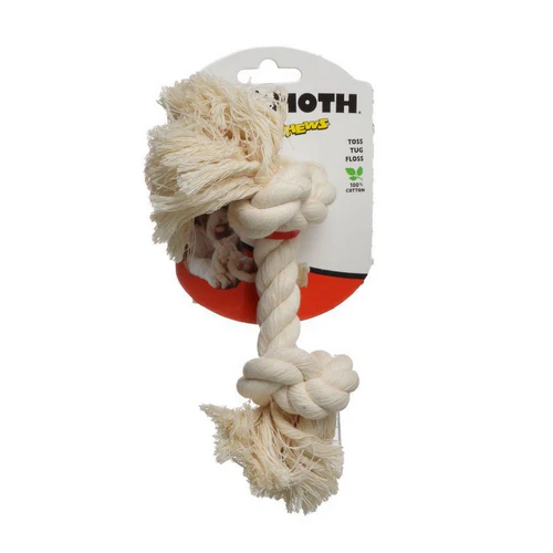 Flossy Chews Rope Bone - White Small (9" Long) by Mammoth Pet Products — Dog Toys