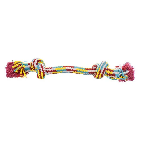 Mammoth Pet Products Flossy Chews Braidys Os de corde à 2 nœuds Petit 9 — Jouets pour chiens