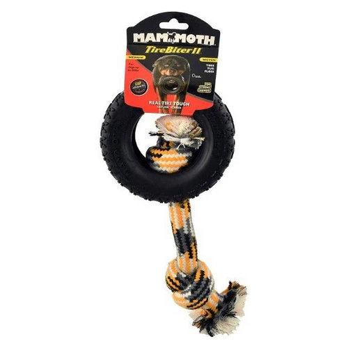 Mammoth Pet Products Tirebiter II Jouet pour chien avec corde Medium 1 pièce 5"D