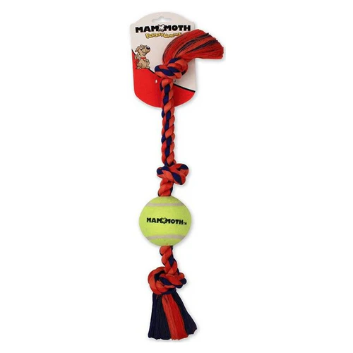 Mammoth Pet Products Jouet remorqueur à 3 nœuds pour chien avec 2 mini balles de tennis multicolore