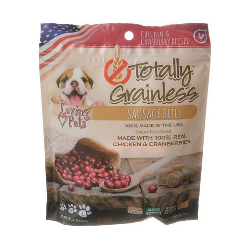 Loving Pets Bouchées de saucisses totalement sans grains Poulet et canneberges 6 oz — Jouets pour chiens