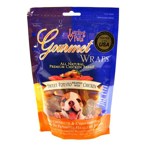 Loving Pets Gourmet Sweet Potato and Chicken Wraps 8 oz Dog Treats