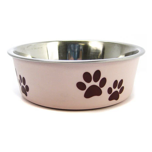 Loving Pets Plat pour chien en acier inoxydable rose clair avec base en caoutchouc 5,5 — Jouets pour chiens