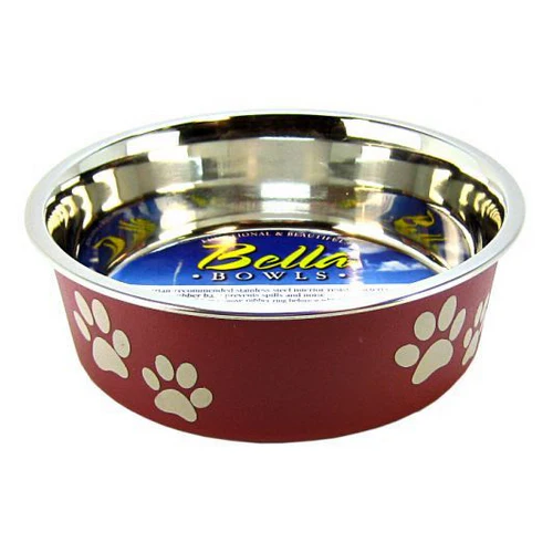 Loving Pets Stainless Steel Merlot Dog Dish with Rubber Base Small 5.5 — Dog Toys