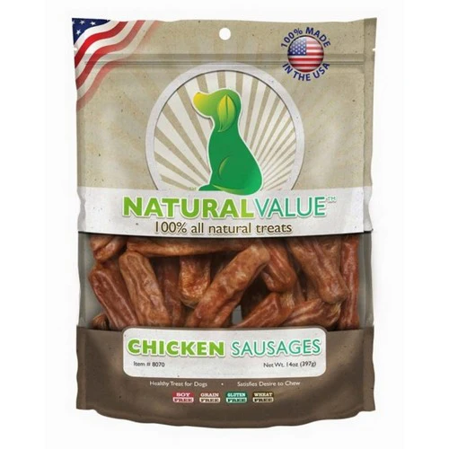 Loving Pets Natural Value Saucisses de poulet Gâteries pour chiens 14 oz — Jouets pour chiens