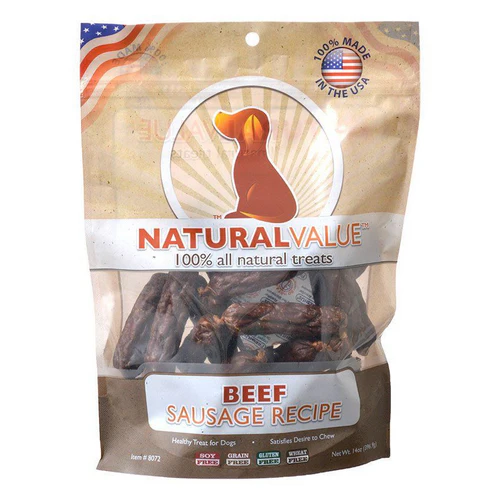 Loving Pets Natural Value Saucisses de bœuf 14 oz Friandises pour chiens — Jouets pour chiens