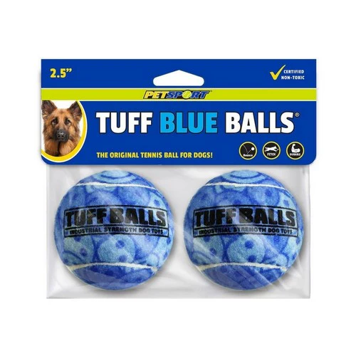 Tuff Ball Dog Toy Blue 2 count (2.5"D) by Petsport USA