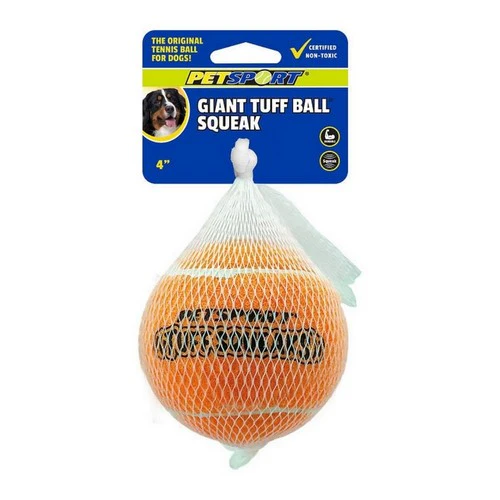 Tuff Ball Squeak Dog Toy Giant - 1 Pack - (4" Diameter Ball) by Petsport USA — Dog Toys