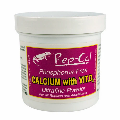 Rep-Cal, Phosphorus Free Calcium with Vitamin D3 - Ultrafine Powder, 3.3 oz — Dog Training Treats