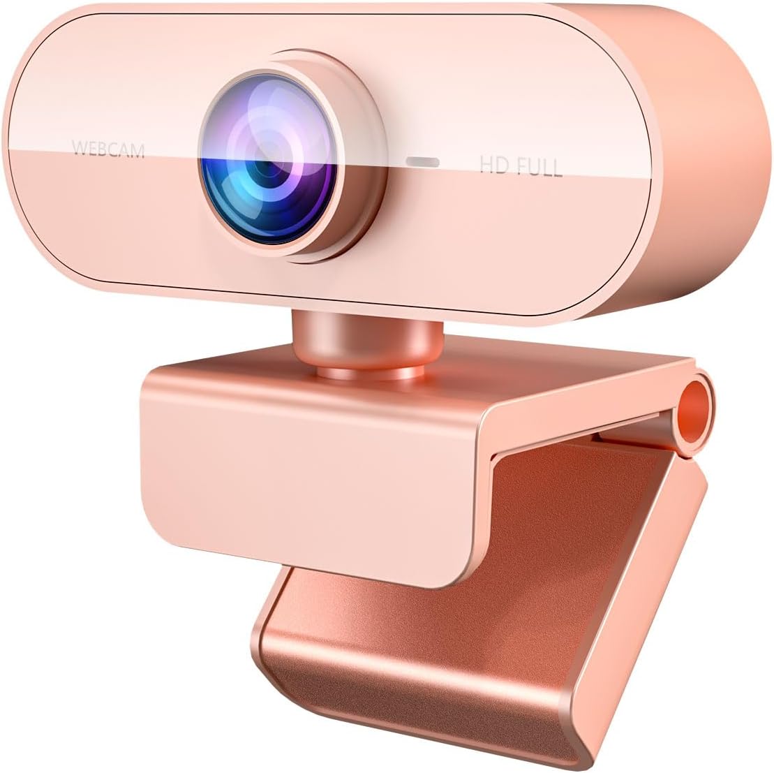 Webcam HD 1080P avec microphone et support, rose — Webcam