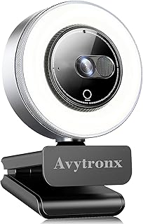 2K Webcam with Microphone, Light & Privacy Cover