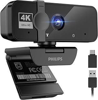 Webcam Philips 4K avec Microphone et Grand Angle