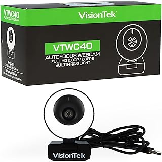 Caméra web VisionTek VTWC40 Full HD 1080p avec anneau lumineux