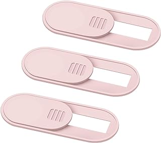 Webcam Camera Cover Slide 0.028-Inch Ultra-Thin Pink 3-Pack