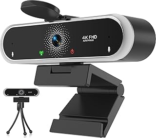 NIVEOLI Webcam 4K with Microphone & Privacy Cover