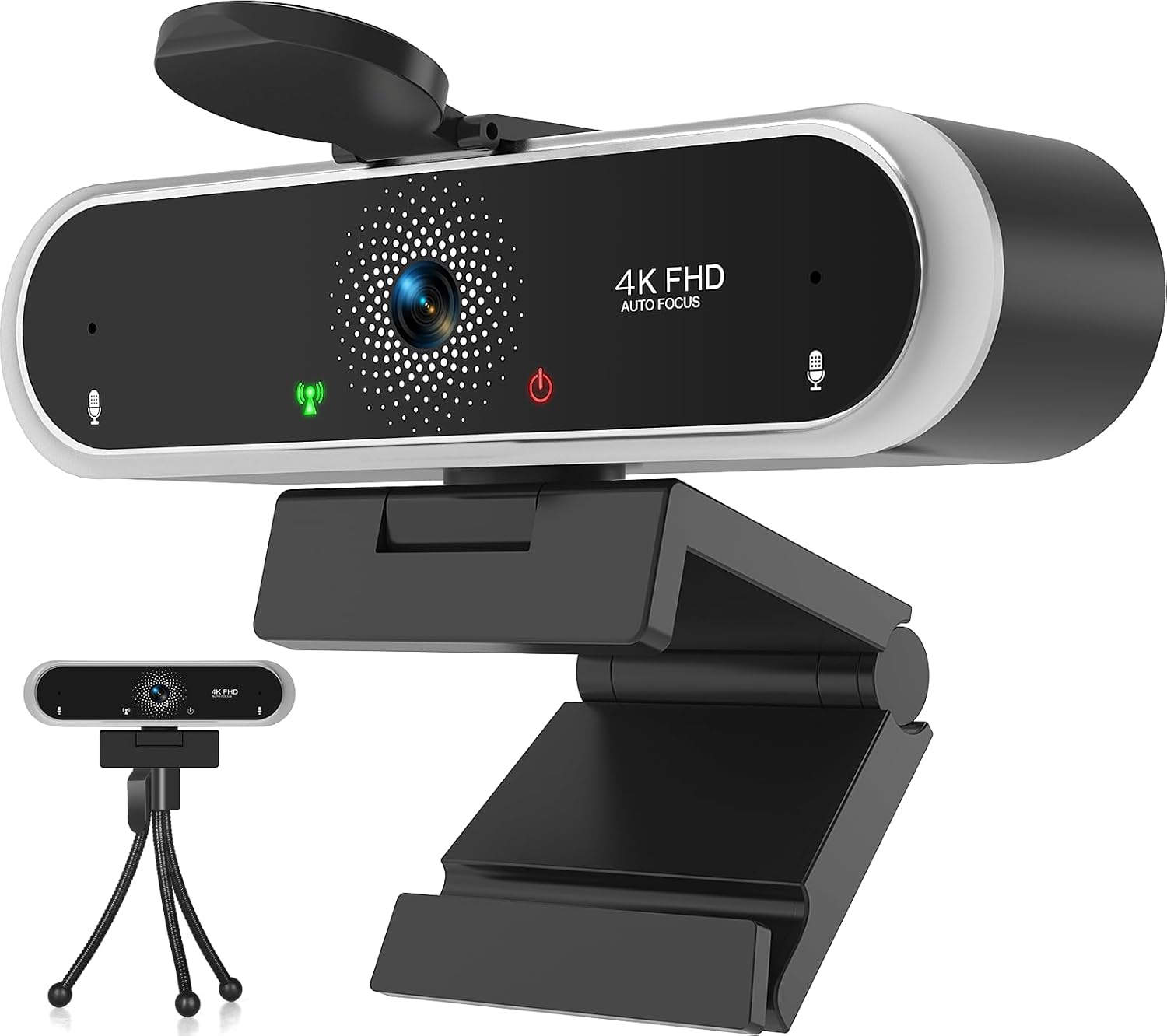 Webcam NIVEOLI 4K avec micro et cache de confidentialité — Webcams