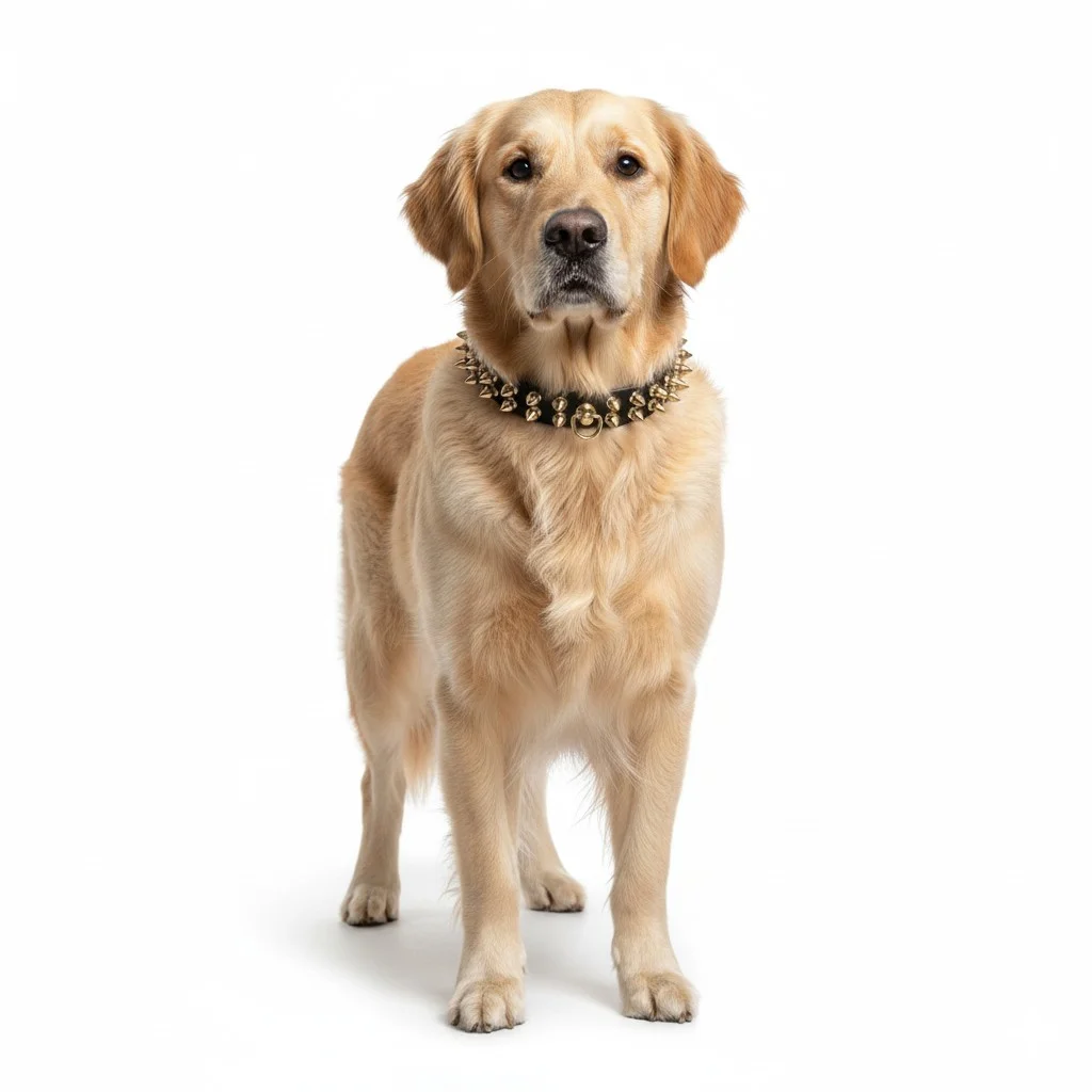 Legion Spiked Collar for Golden Retriever by Spikedogcollars — Dog Collar