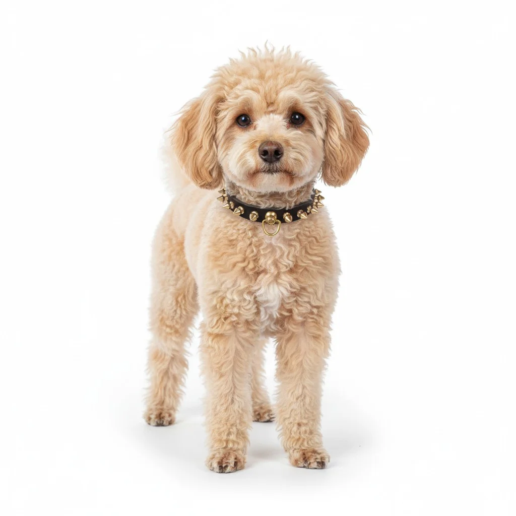 Collier de chien à pointes en cuir Ranger pour caniche jouet par Spikedogcollars — Collier pour chien