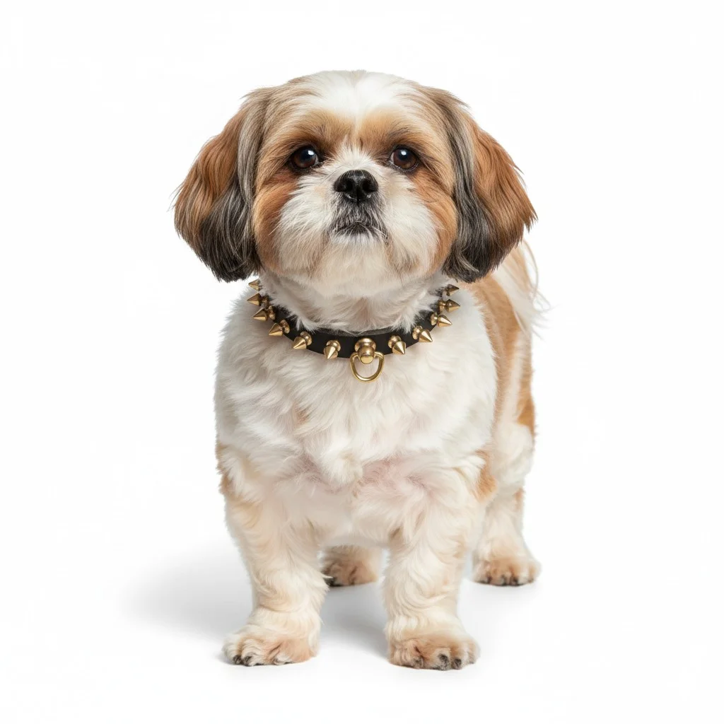 Collier de chien à pointes en cuir Ranger pour Shih Tzu par Spikedogcollars — Collier pour chien