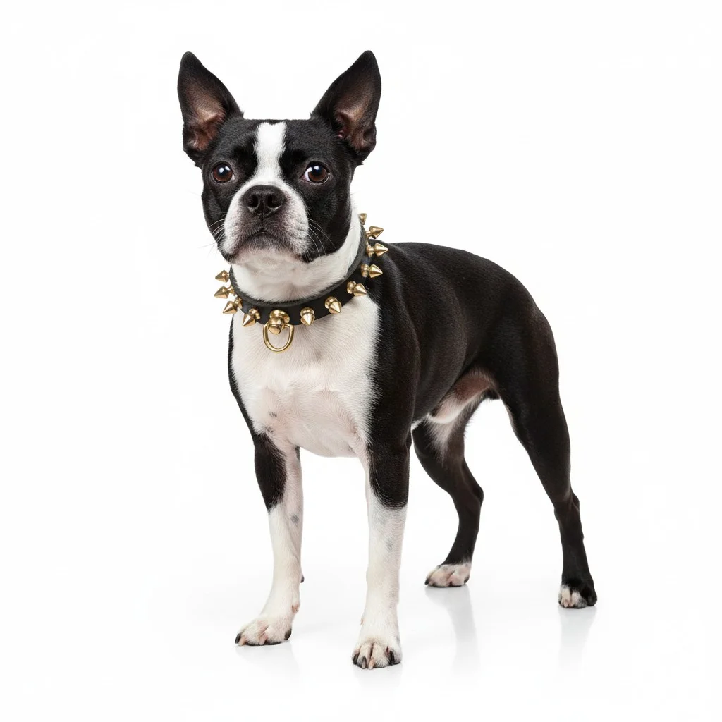 Collier pour chien à pointes en cuir Ranger pour Boston Terrier - M — Collier pour chien