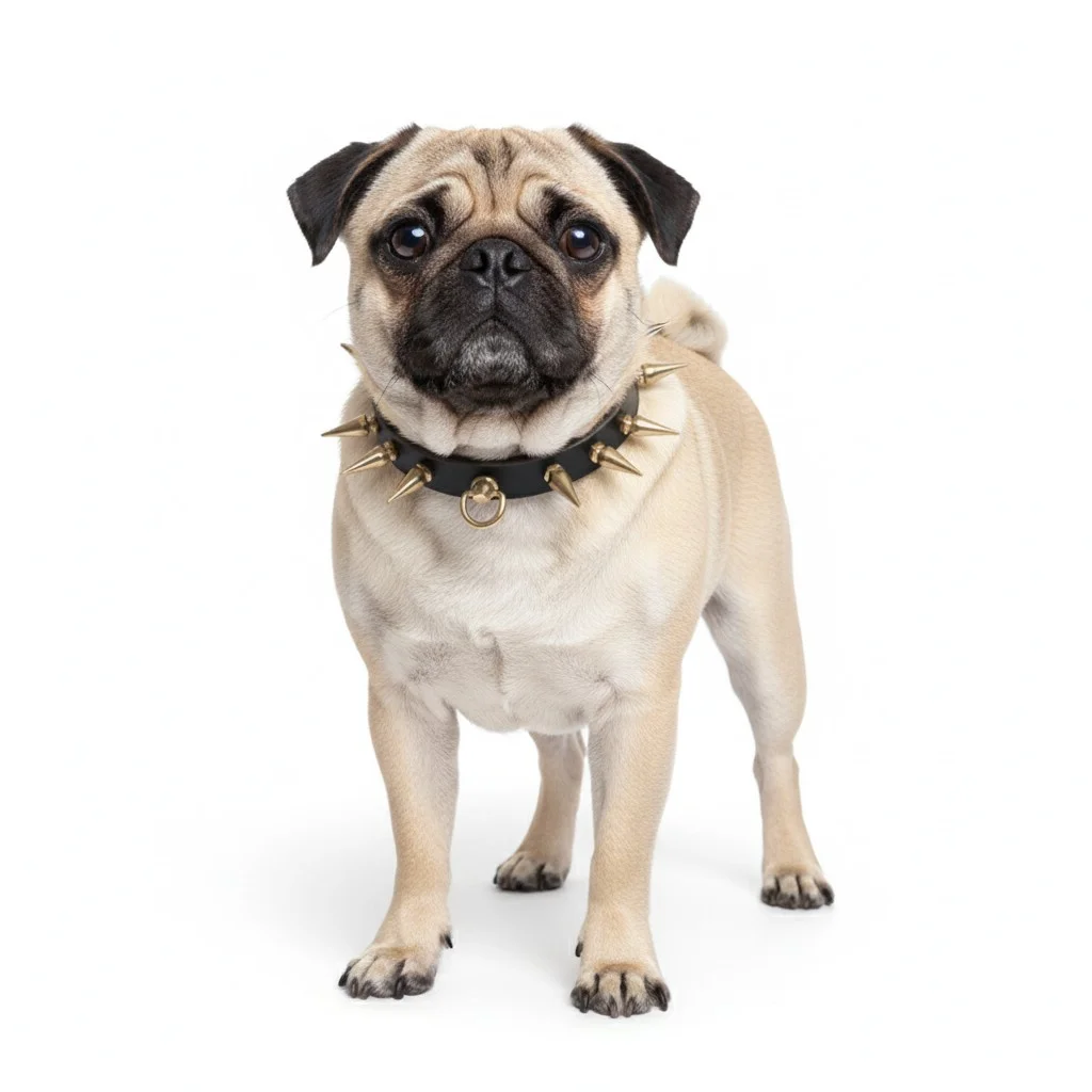 Spikedogcollars Valor Collier à pointes forgé pour carlin Marron XL