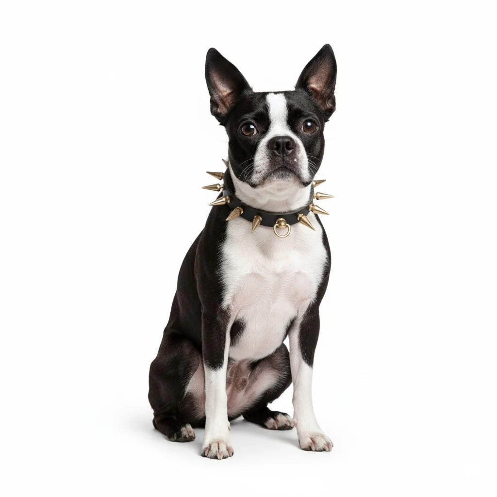 Spikedogcollars Valor Forged Spiked Collar for Boston Terrier Brown XL — Dog Collar