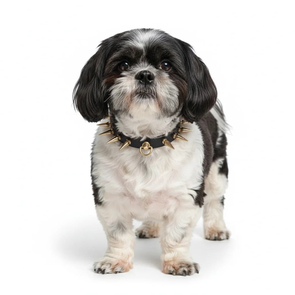 Spikedogcollars Valor Collier à pointes forgé pour Shih Tzu Marron XL — Collier pour chien