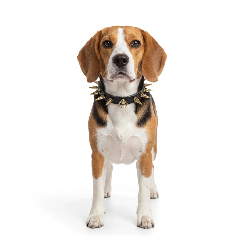 Spikedogcollars Valor Forged Spiked Collar for Beagle Brown XL