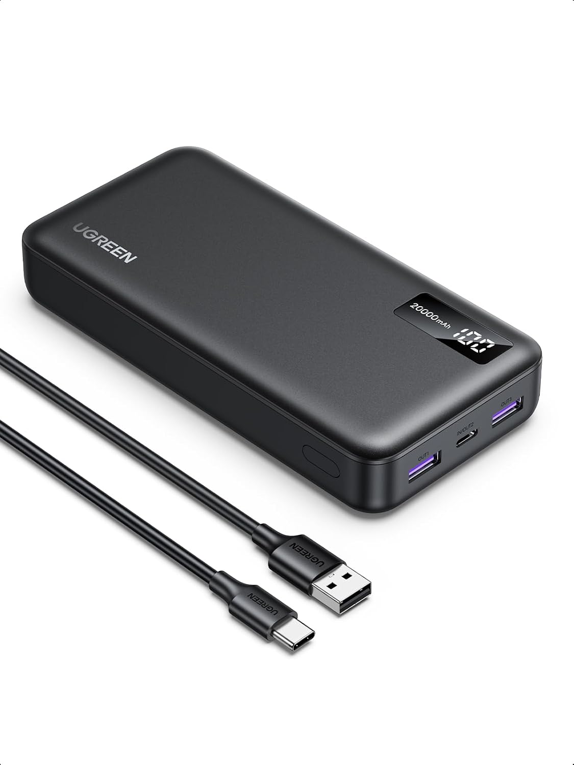 UGREEN 20000mAh Chargeur portable Banque d'alimentation 3 ports 22,5W PD 3.0