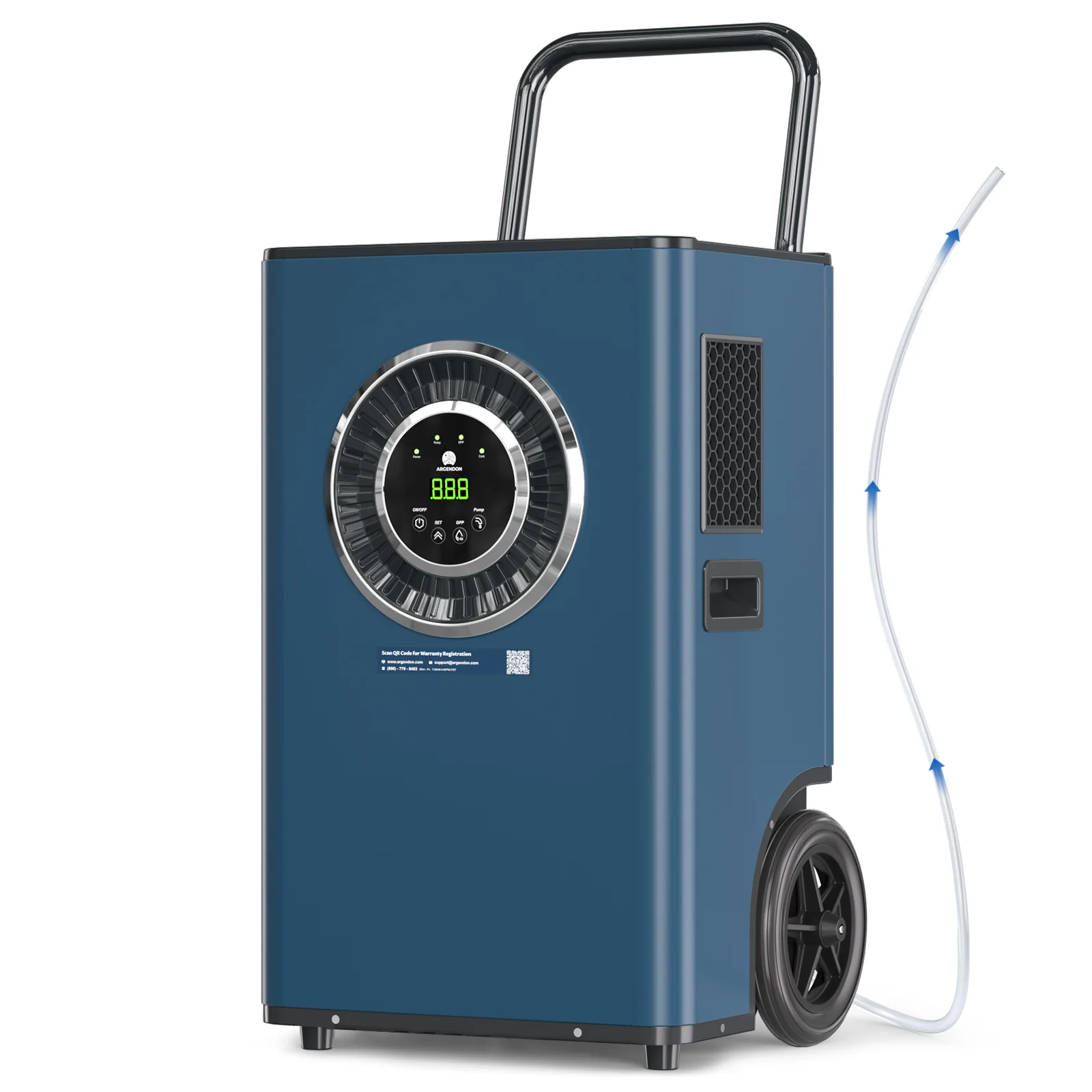 Déshumidificateur commercial Argendon Sandidry Elite 60C 145 pintes avec pompe