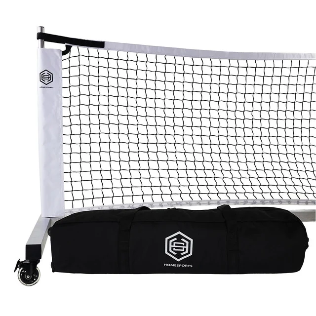 Système de filet de pickleball portable avec roues verrouillables