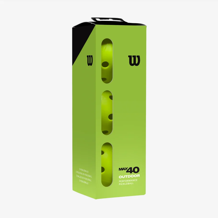 Balles de pickleball Wilson Max 40 extérieur (paquet de 3) — Balles de tennis et pickleball