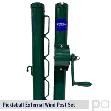 Steel Pickleball Posts with External Winch — Pickleball Paddle