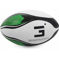 Ballon de rugby blanc, noir et vert avec surface texturée — Décoration murale