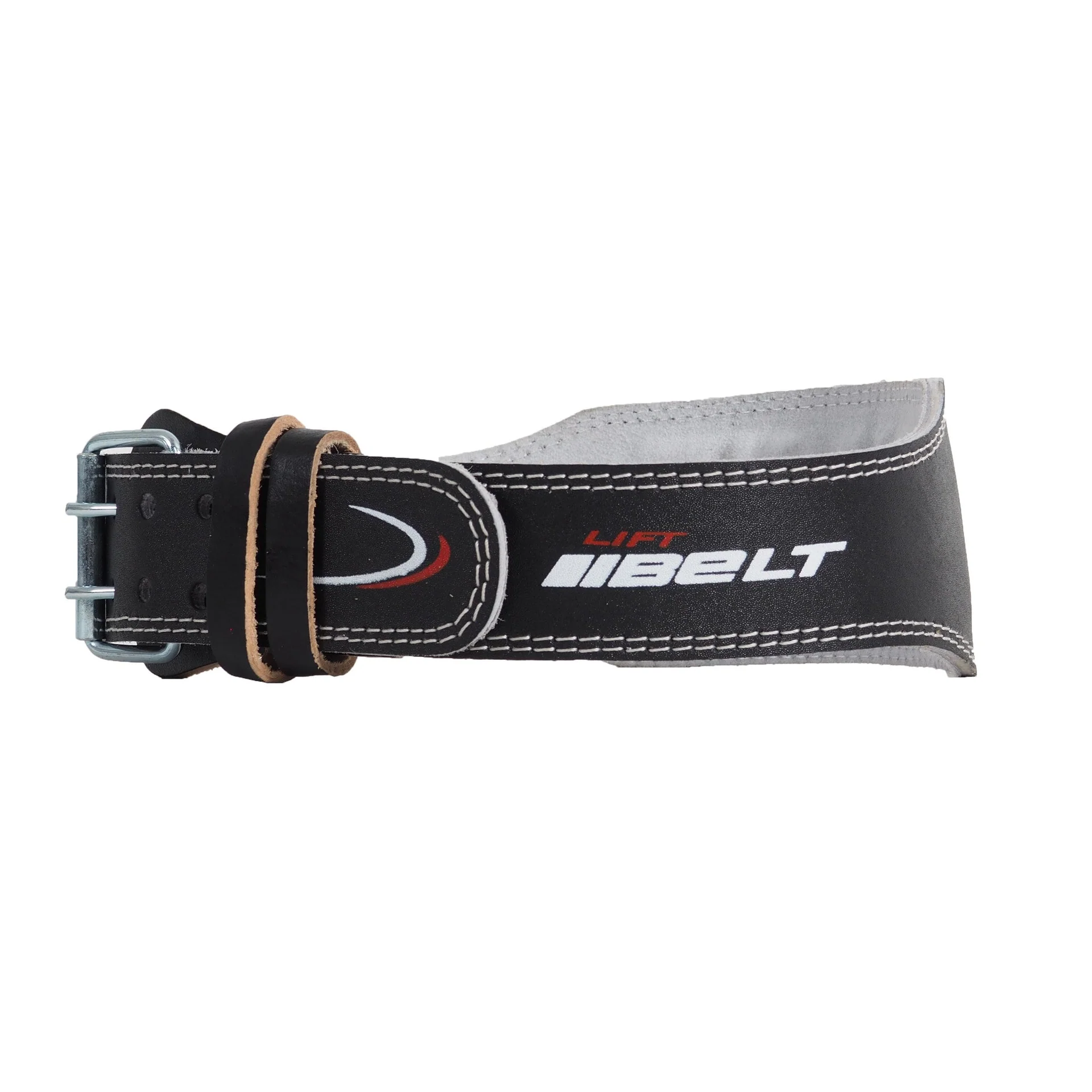 Padded leather weightlifting belt