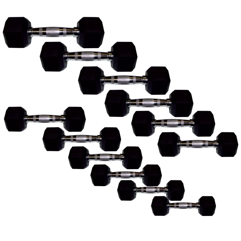 Rubber Hex Dumbbell Set