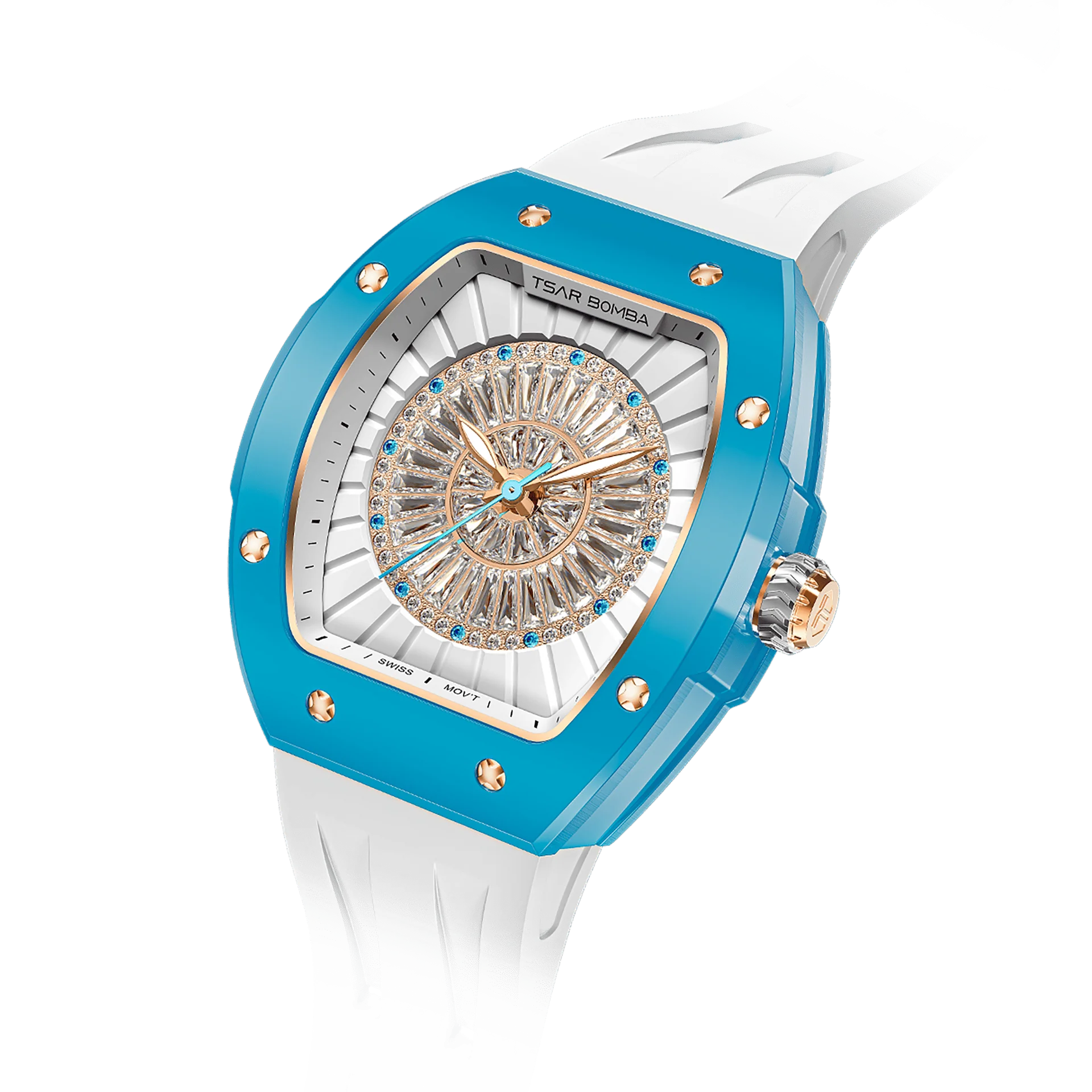 Tsar Bomba Women's Quartz Watch | Blue | 35mm | Sapphire Crystal | Swiss Movement | 5ATM Water-Resistant | High End Watch for Women | TB8220L