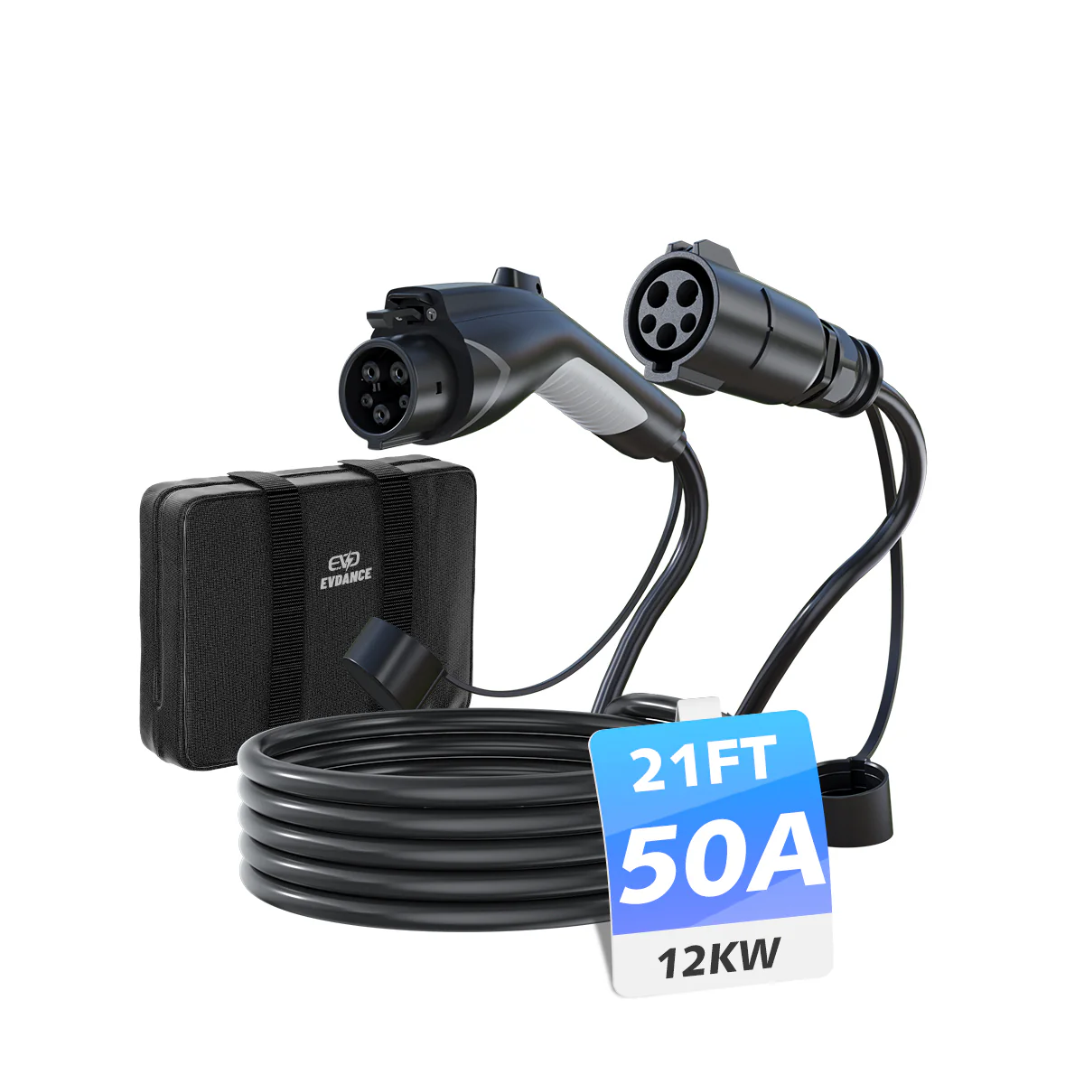 Evdance J1772 EV Extension Cord 32A-50A 21/40 FT - 50A / 21FT